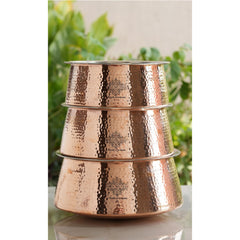 Handcrafted Copper Bhagona, Inside Tin Lining Design, Style For Your Kitchen Mastery