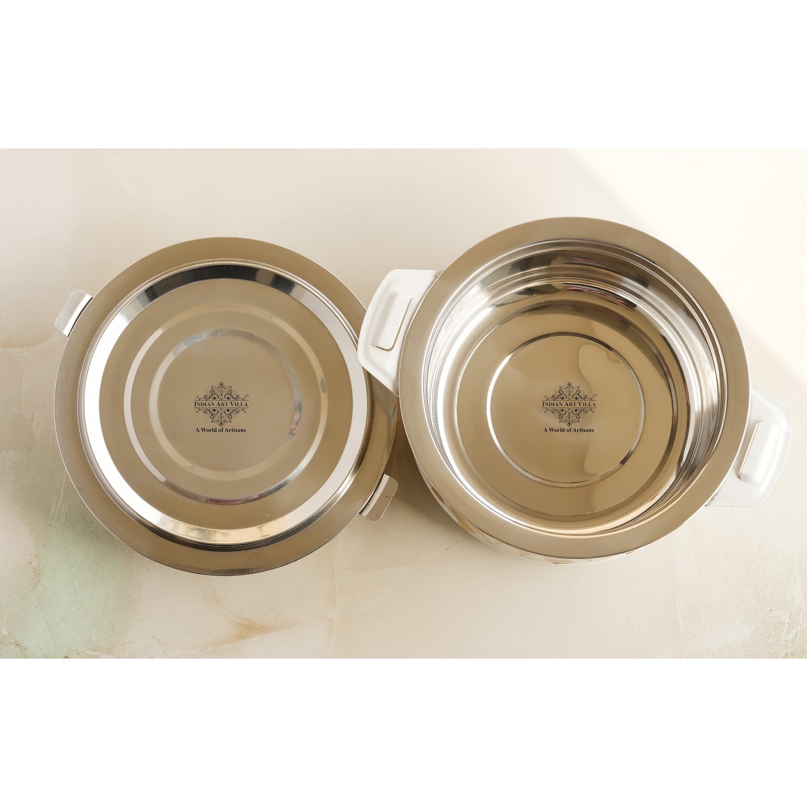 Stainless Steel Tiger Print Design Casserole with Handle Set of - 3 (Small + Medium + Large)