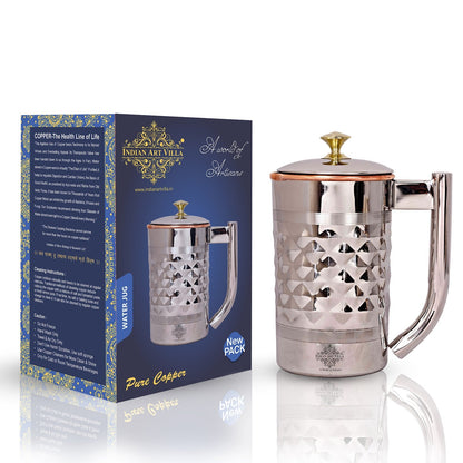 Pure Steel Copper Diamond Design Jug