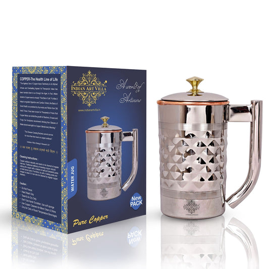 Pure Steel Copper Diamond Design Jug
