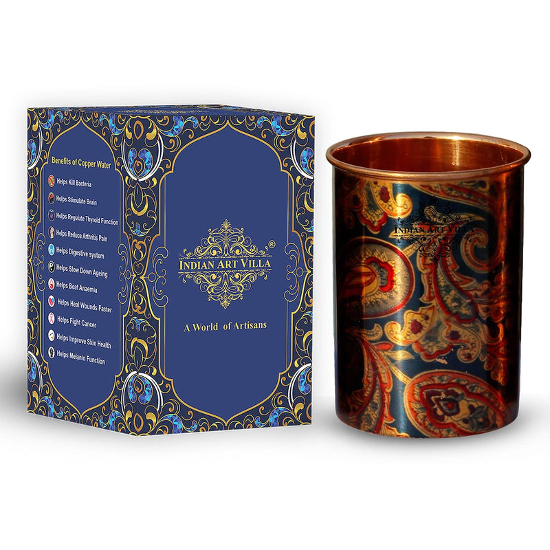 Pure Copper Printed Design Glass - 275 ML