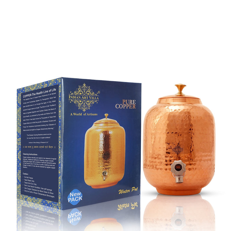 Copper Water Pot With Hammered Design