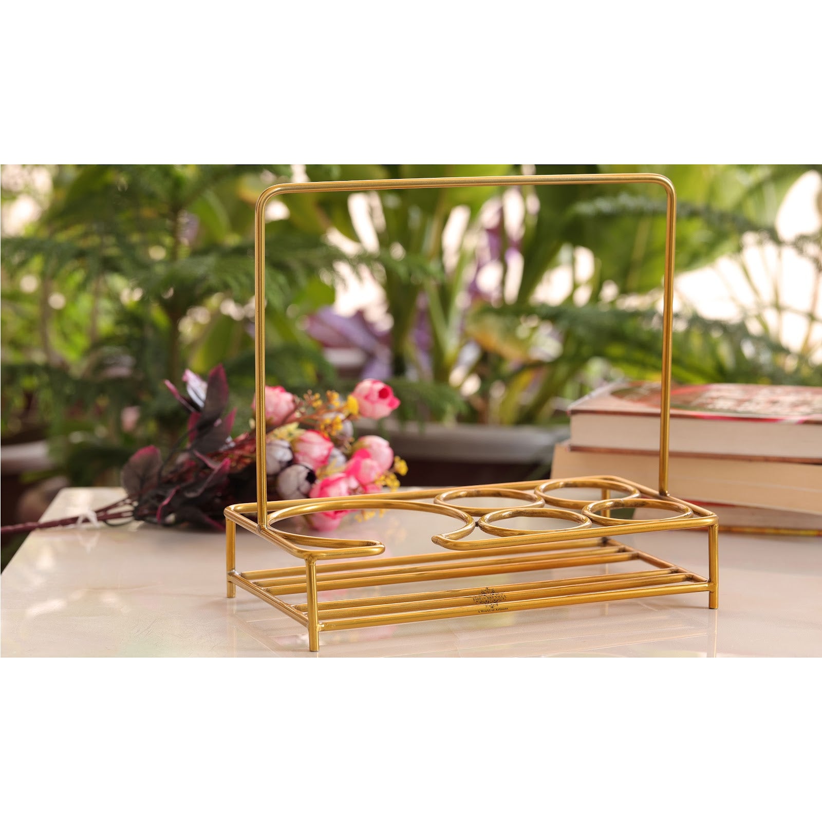 Pure Brass Kettle With 4 Glass Holding Stand