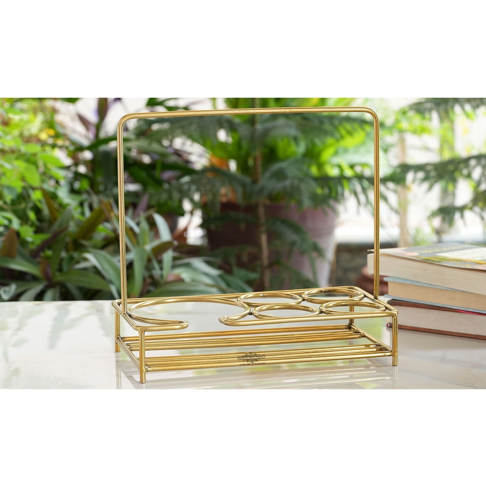 Pure Brass Kettle With 4 Glass Holding Stand