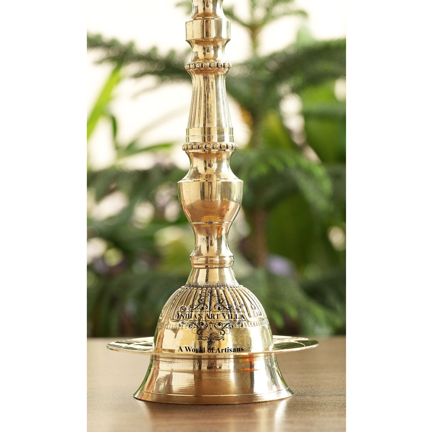 Pure Brass Stand Pillar Diya, Dana kashi Murga Design