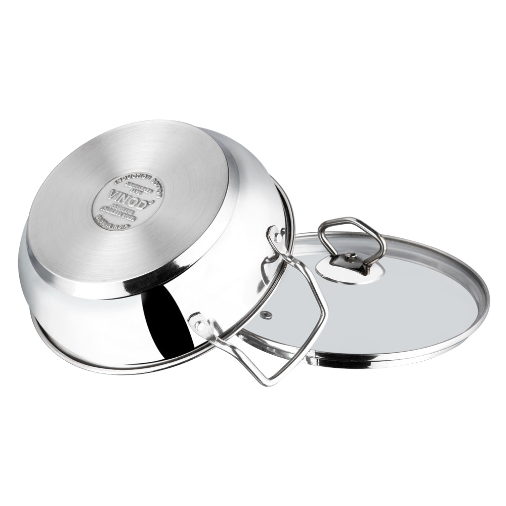 Vinod Stainless Steel Kadai With Lid - 5.8 L