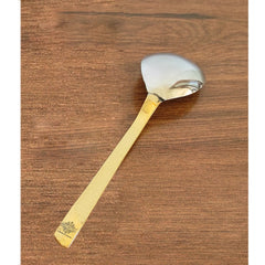 Steel Brass Dessert Spoon, Hammered Design, Elegant and Durable Cutlery for Cakes, Pies, and Ice Cream -