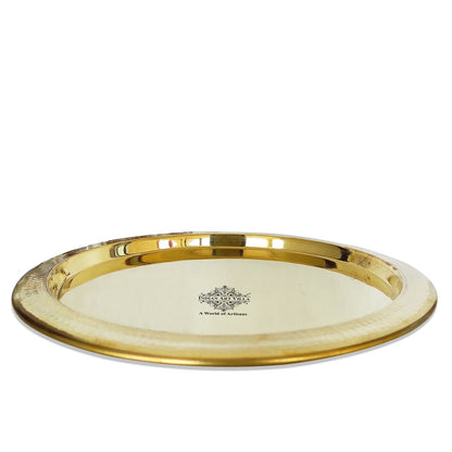 Handcrafted Pure Brass Serving Plate | Thali, Tableware, Serveware for Home, Hotel, Restaurant