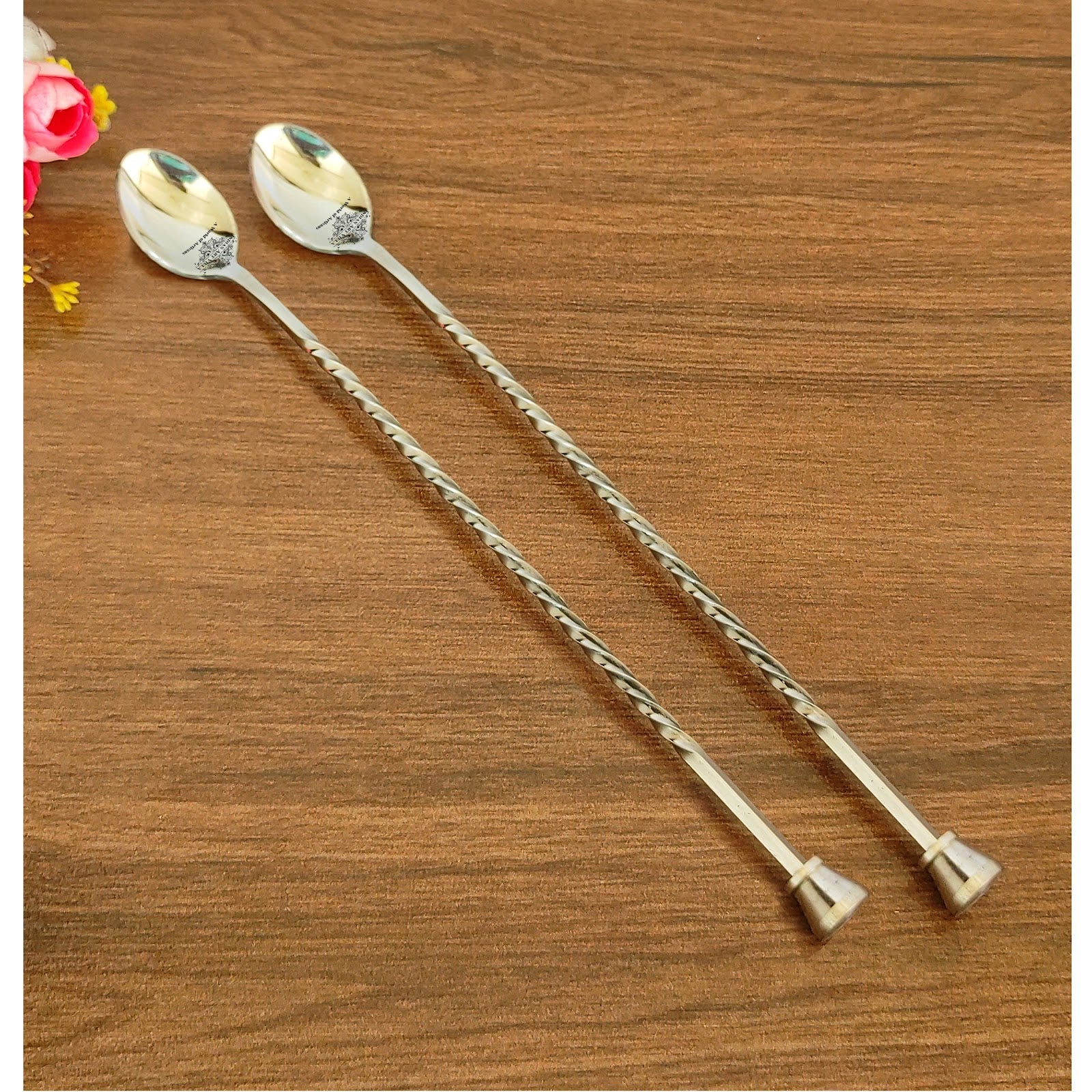 Premium Stainless Steel Bar Spoon, Teardrop Design and Shine Finish, Ideal for Mixing Drinks and Cocktails, 28.45 cm