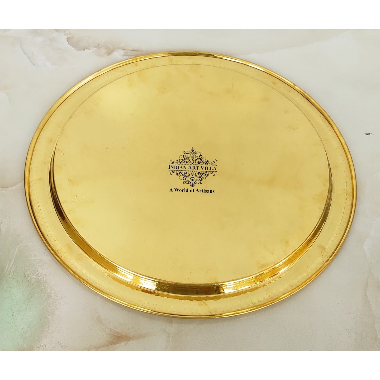 Handcrafted Pure Brass Serving Plate | Thali, Tableware, Serveware for Home, Hotel, Restaurant