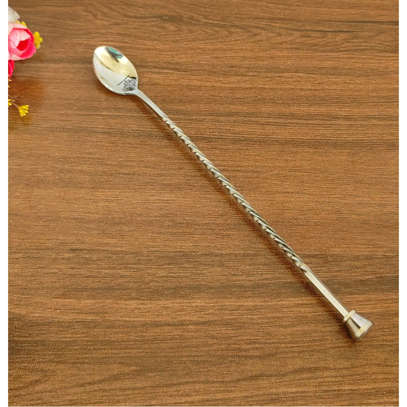 Premium Stainless Steel Bar Spoon, Teardrop Design and Shine Finish, Ideal for Mixing Drinks and Cocktails, 28.45 cm