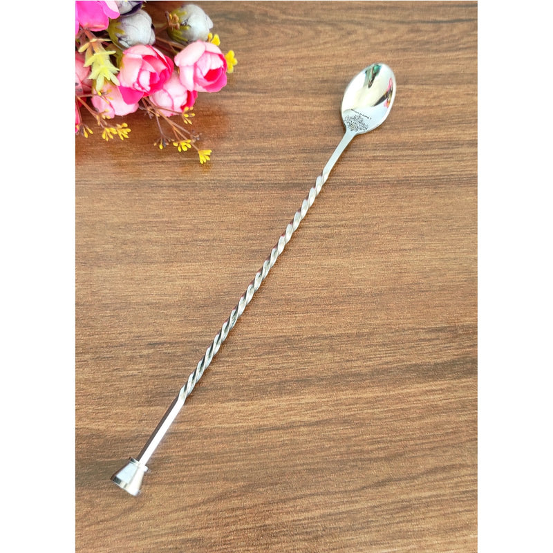 Premium Stainless Steel Bar Spoon, Teardrop Design and Shine Finish, Ideal for Mixing Drinks and Cocktails, 28.45 cm