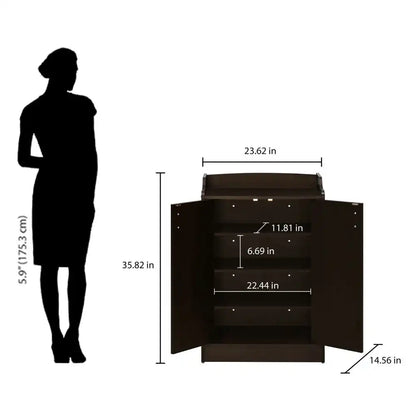 Nilkamal Alpine Shoe Cabinet (Classic Walnut)