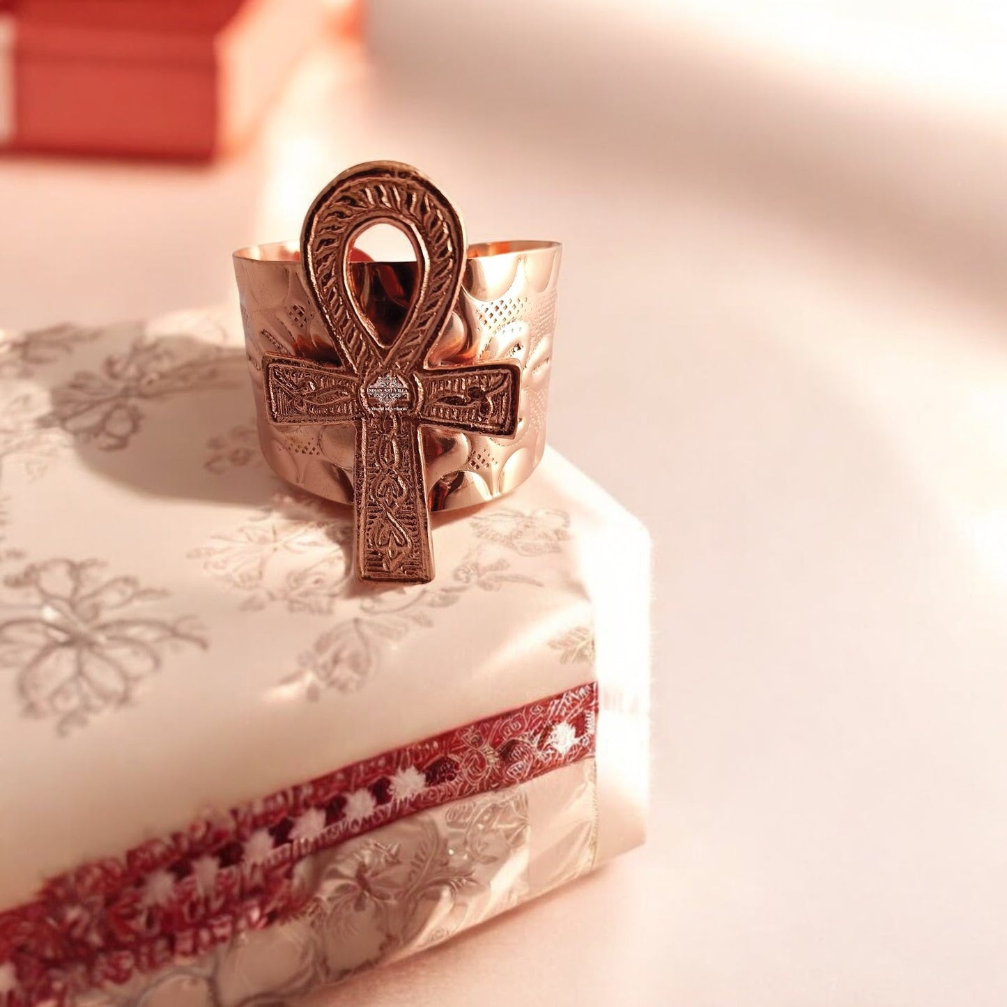 Pure Copper Bangle Kada Handcrafted Design Bracelet for Energy Balance