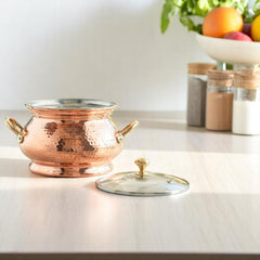 Pure Steel Copper Hammered  Biriyani Handi With Inside Tin Lining