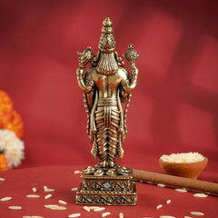 Brass Tirupati Balaji Murti Idol - Idol of Lord Venkateswara - 10.16cm
