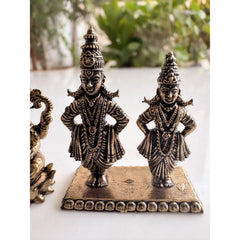 Pure Brass Miniature Vitthal Rukmini Devotional Murti Pair