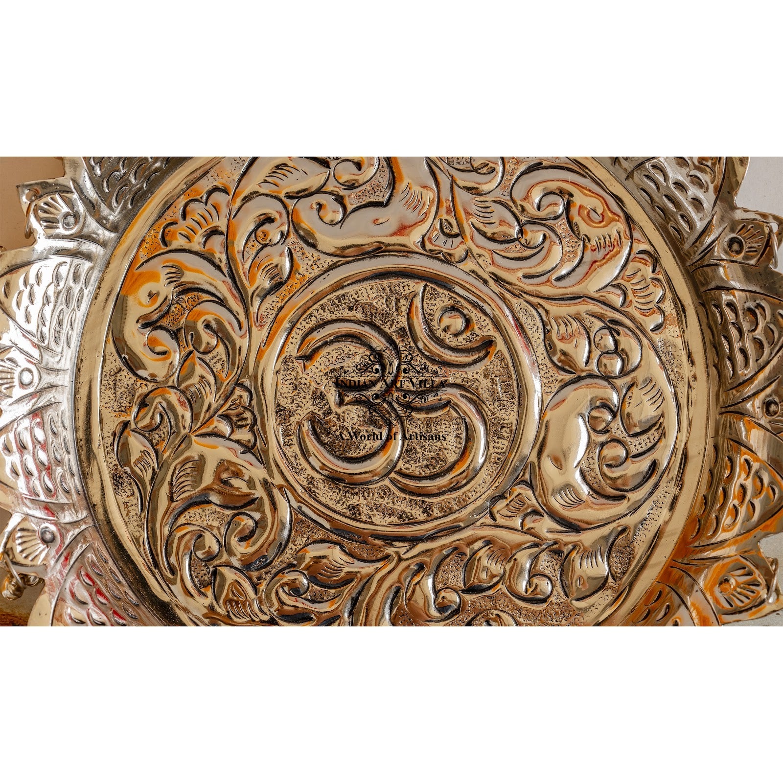 Silver Plated Pooja Thali Intricate Floral Pattern - Lightweight & Durable