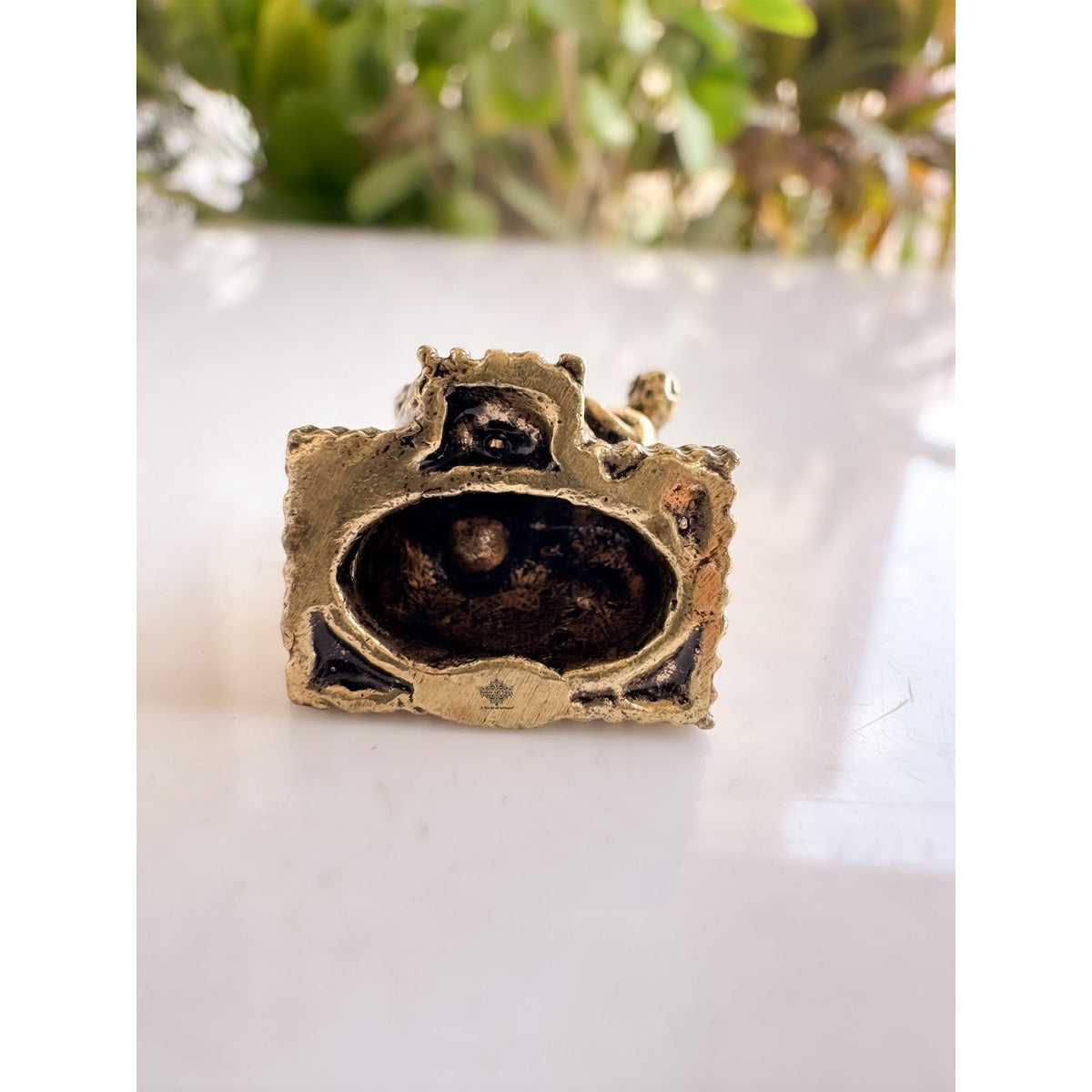 Pure Brass Miniature Handcrafted Lord Ganesha Idol for Home Mandir - 3.30 cm
