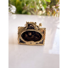 Pure Brass Miniature Handcrafted Lord Ganesha Idol for Home Mandir - 3.30 cm