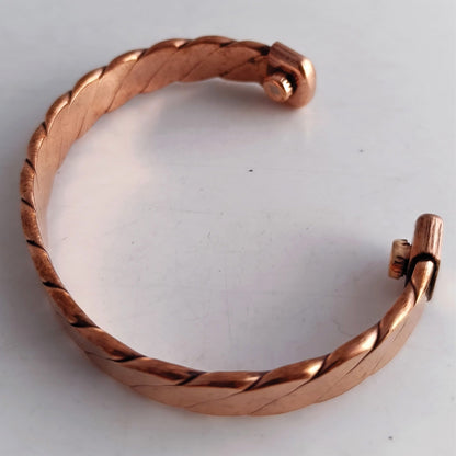Pure Copper Flat Spiral Bangle with Magnet Handcrafted Bangle