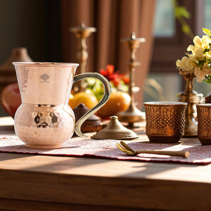 Pure Copper Mathat Shaped Hammered Design Moscow Mule Beer Mug Cup