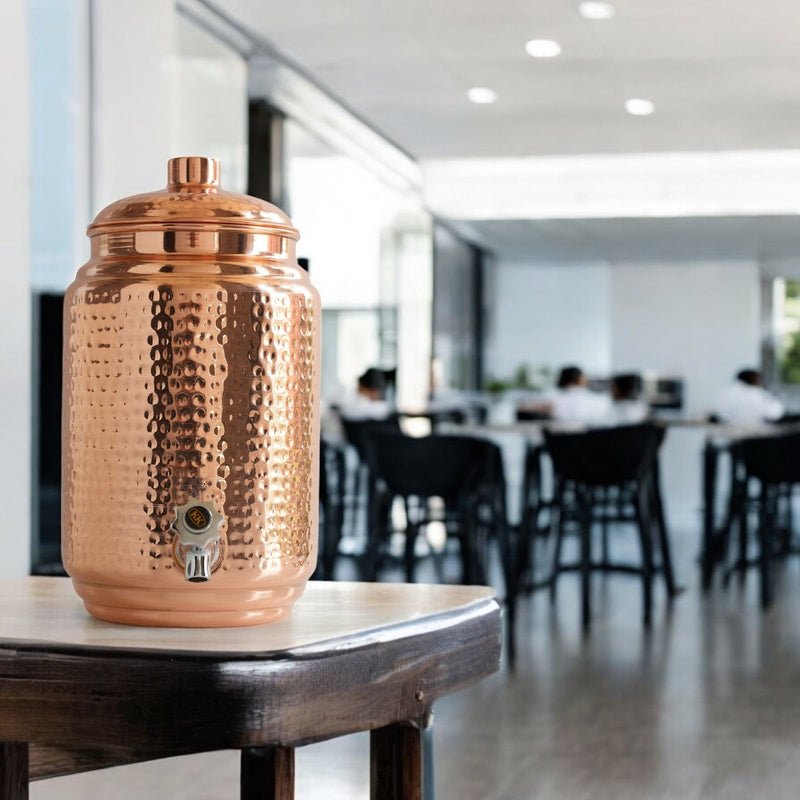 Pure Copper With Hammered Design Water Pot