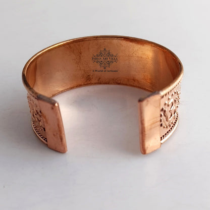Pure Copper Broad Jai Shree Ram Bangle Handcrafted Spiritual Bracelet