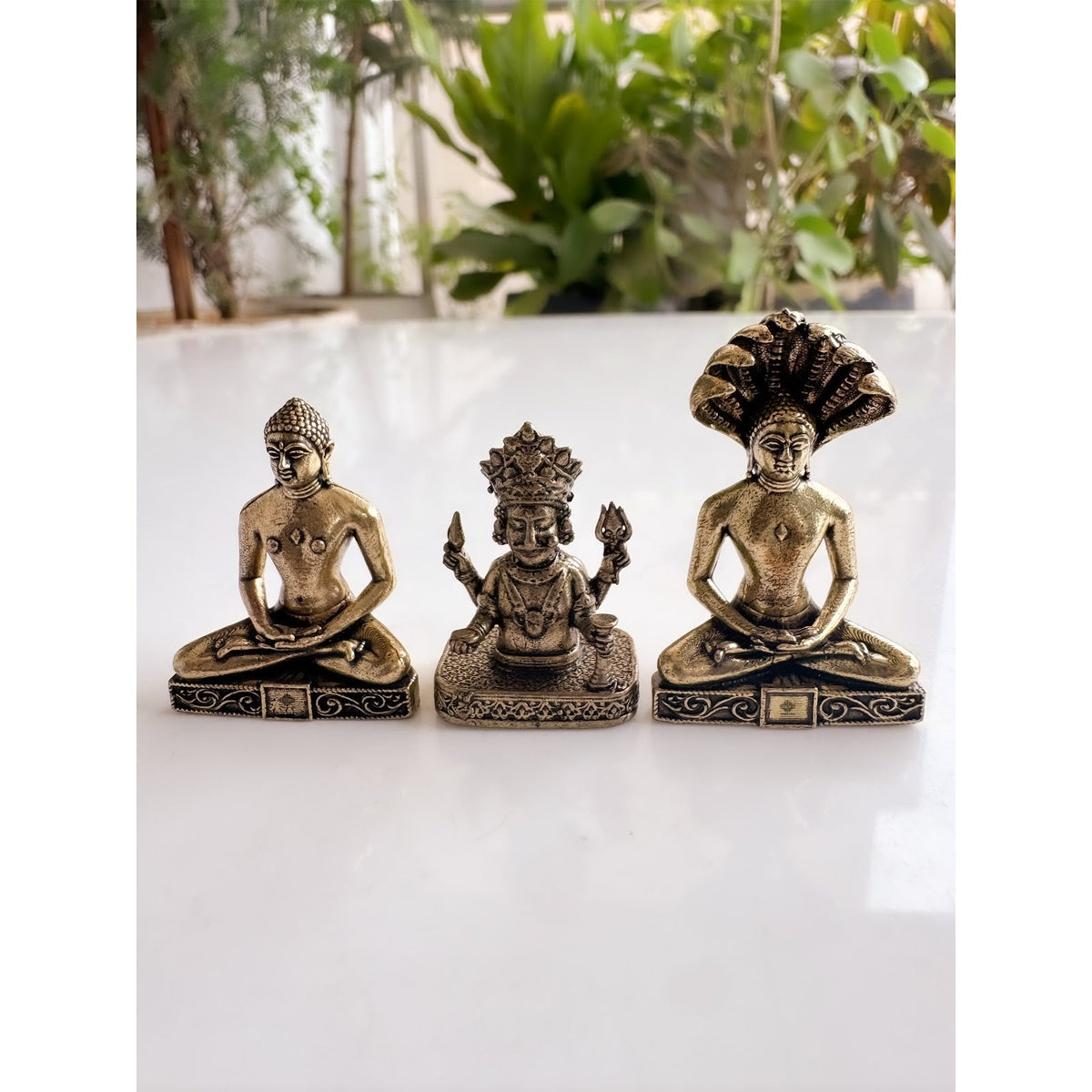 Pure Brass Miniature Jain Tirthankar Combo Murti Set