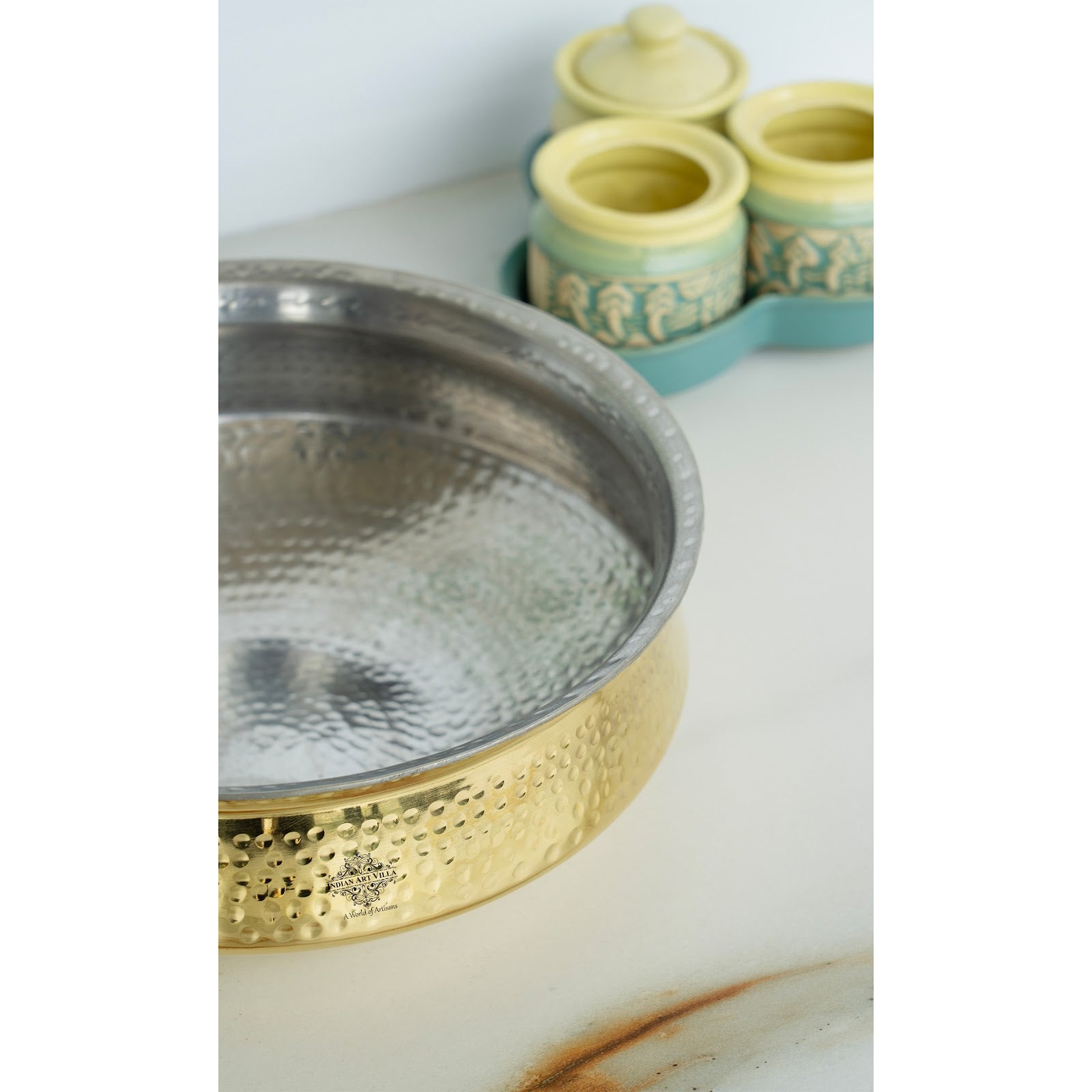 Brass Lagan Handi with Tin Lining for Cooking and Serving