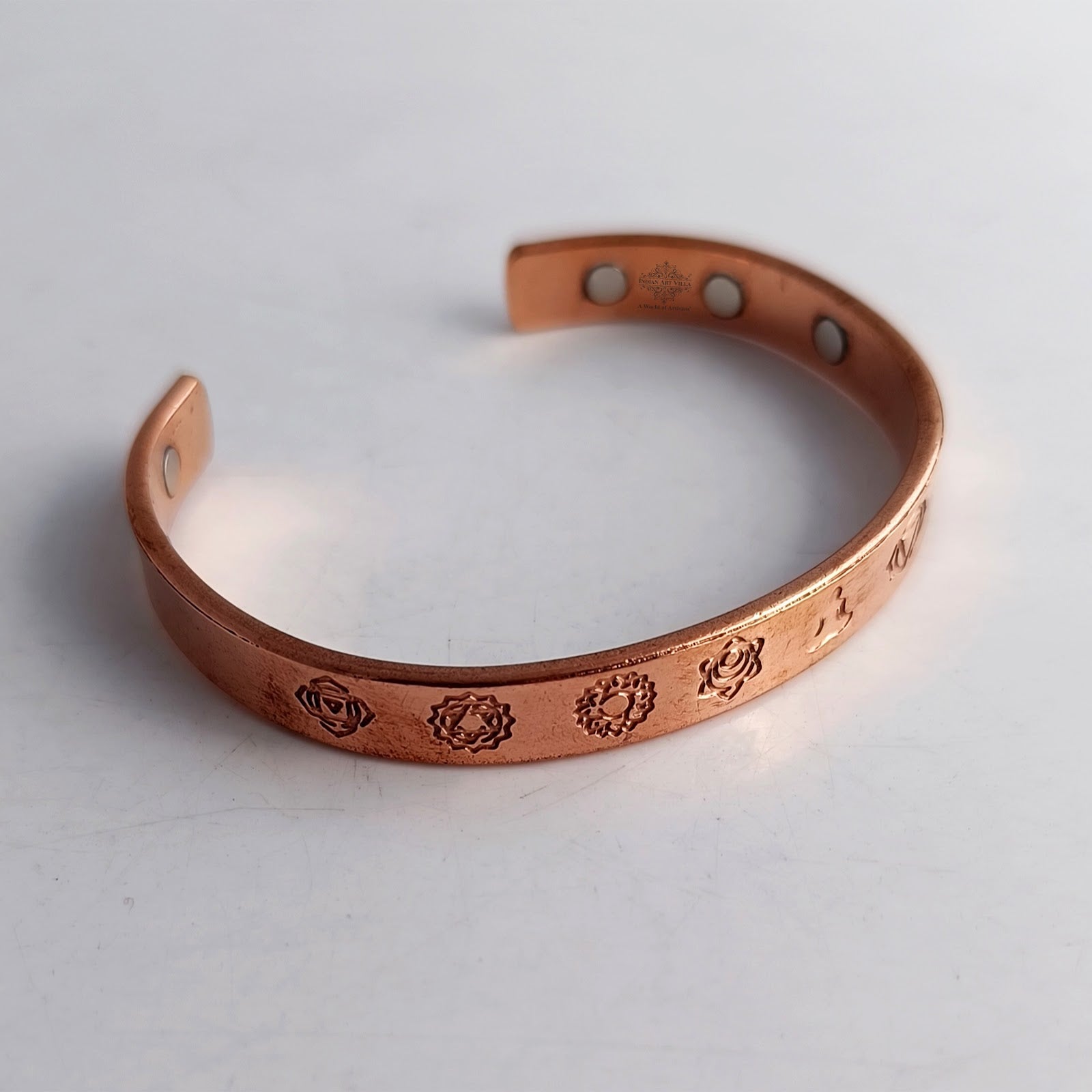 Pure Copper Seven Chakras Bangle