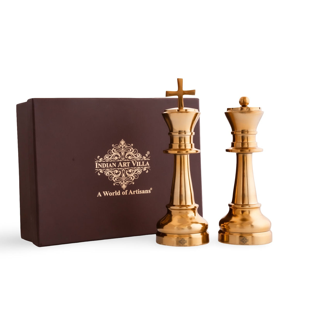 Aluminium Chess King & Queen Set with Gift Box