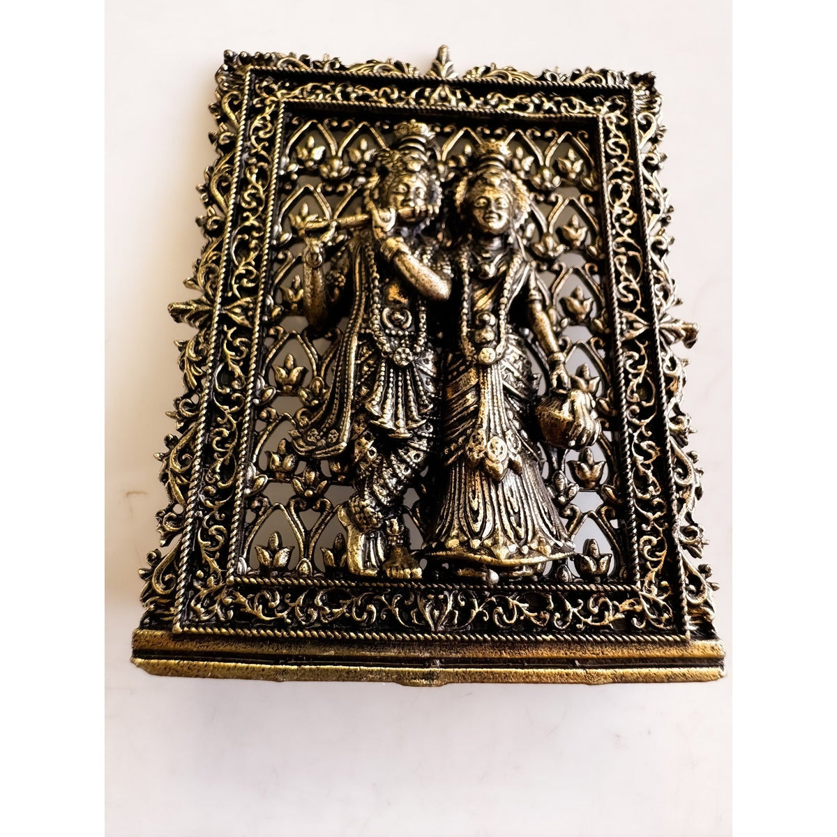 Pure Brass Miniature Radha Krishna Murti - 7.1 cm