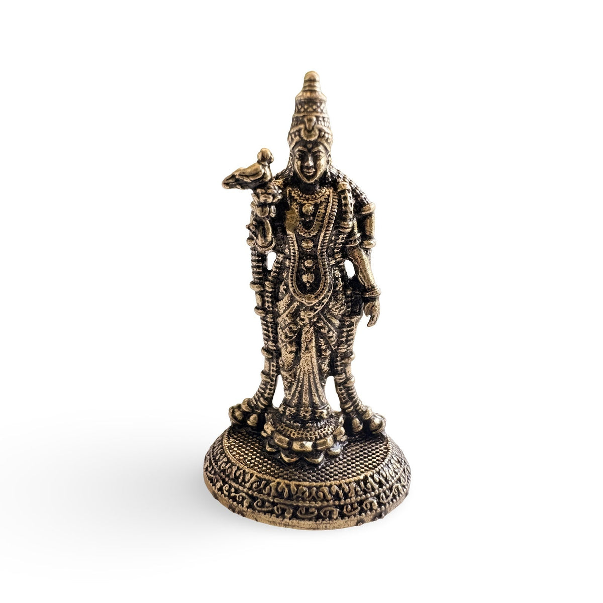 Pure Brass Miniature Meenakshi Amman Ji Standing Murti - 3.81 cm