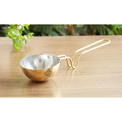 Pure Brass Tadka Pan With Long Handle - Traditional Cookware
