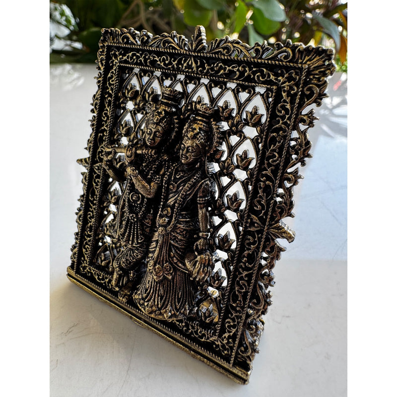 Pure Brass Miniature Radha Krishna Murti - 7.1 cm