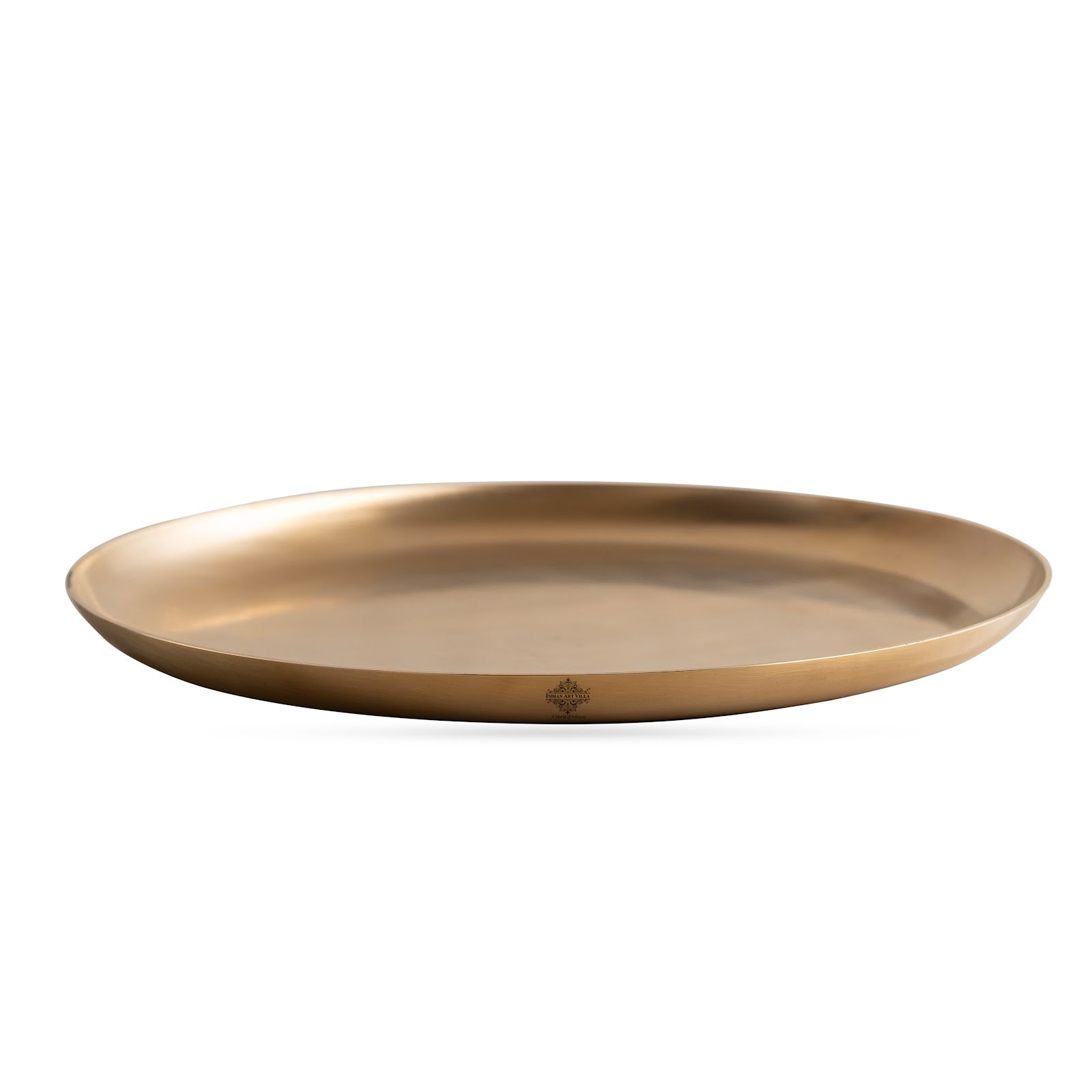 Handcrafted Brass Matt Finish Dinner Plate,Timeless Elegance for Your Dining Experience -30 CM