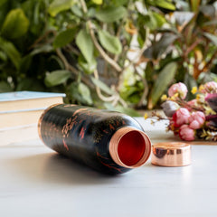Copper Kalakriti Cow Art Printed Bottle - 940 ML