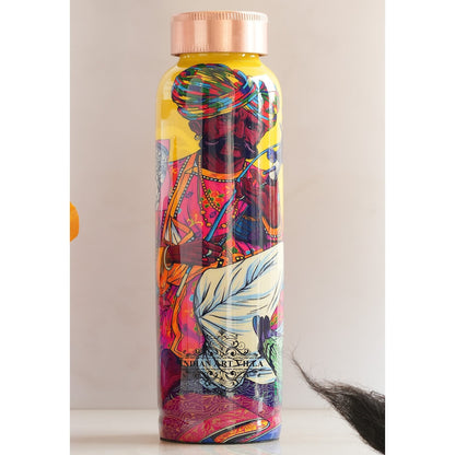 Tamba Bottle with Rajasthani Meena 'Padharo Mhare Desh' Design – 900 ML