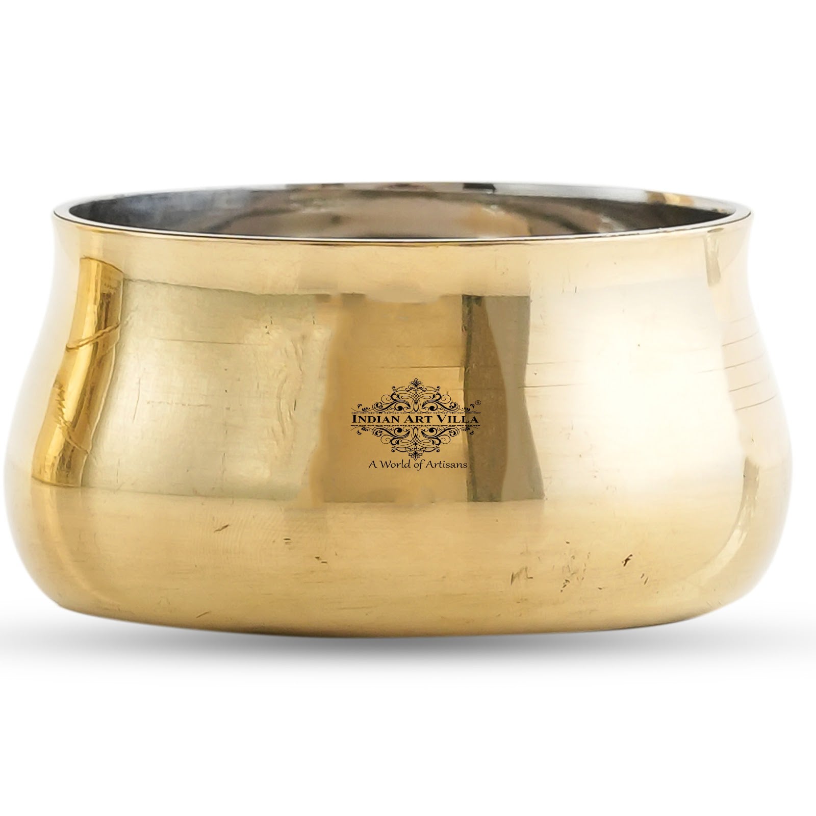 Steel Brass Curved Chuttni Bowl, Volume-75 ML