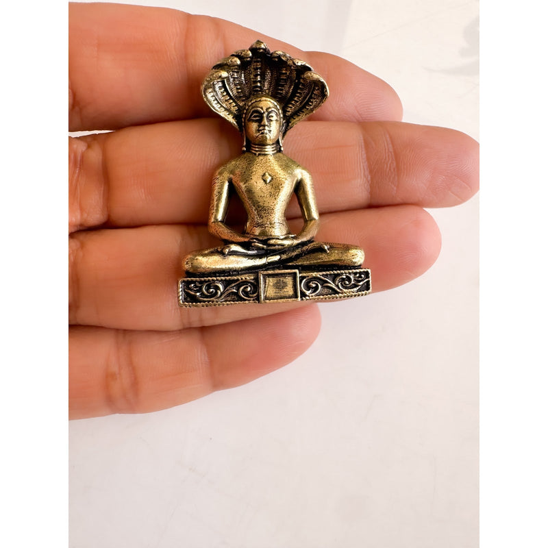 Pure Brass Miniature Parshvanath Ji Murti - 4 cm