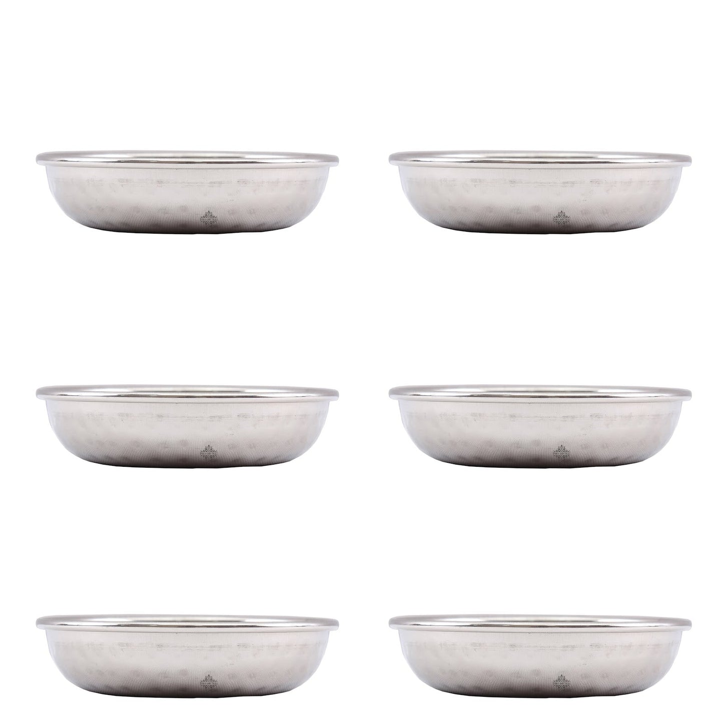 Steel Hammered Design Serving Rice Sweets Dinnerware
