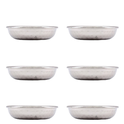 Steel Hammered Design Serving Rice Sweets Dinnerware
