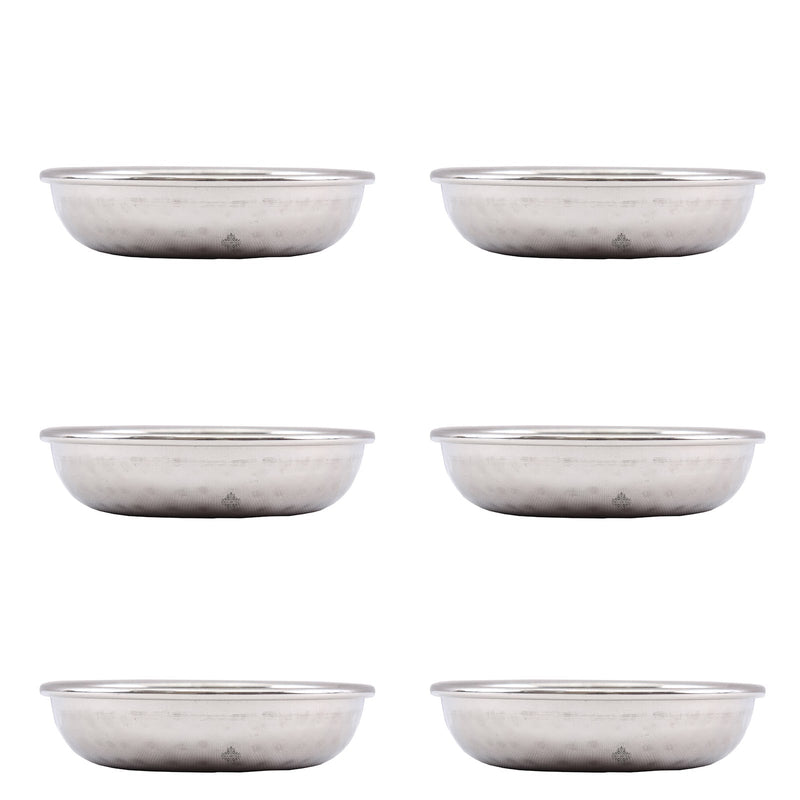 Steel Hammered Design Serving Rice Sweets Dinnerware