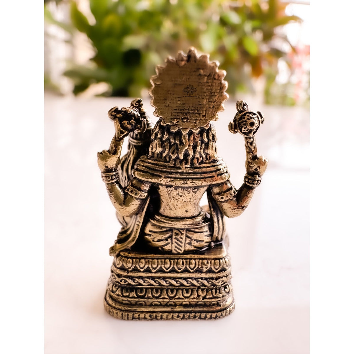 Pure Brass Miniature Lakshmi Narasimha Ji Murti - 3.55 cm