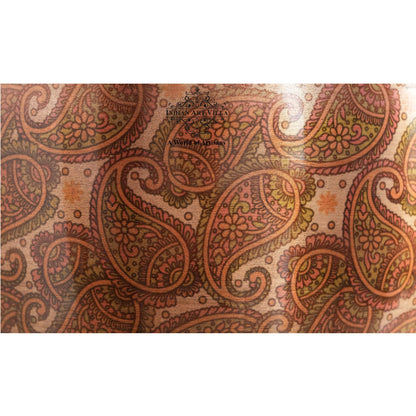 Pure Printed Paisely Design Copper Water Dispenser Pot Matka, Storage, Home Kitchen Garden