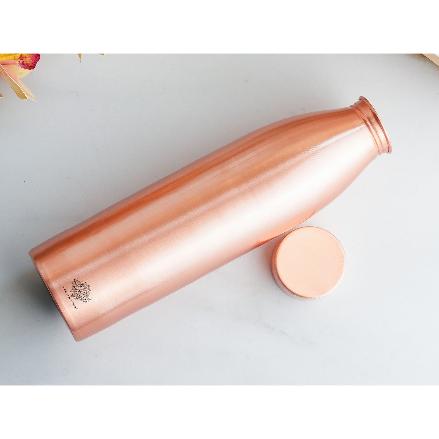 Pure Copper Water Bottle with Plain Matte Finish Design