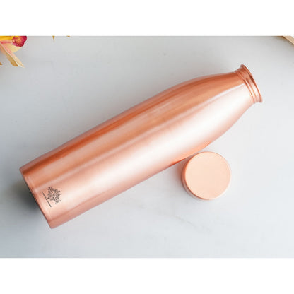 Pure Copper Water Bottle with Plain Matte Finish Design