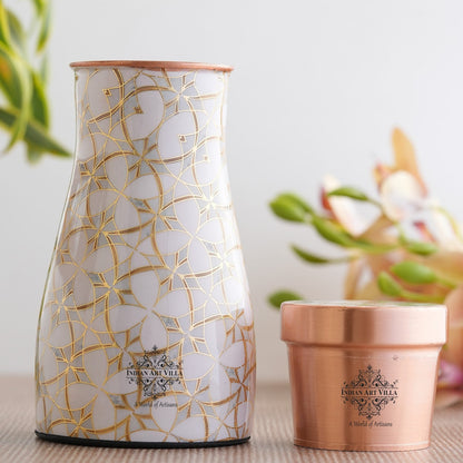 Pure Copper Gold Print Luxury Design Bedroom Bottle,  Home Décor, Marble Finish, 950 ml