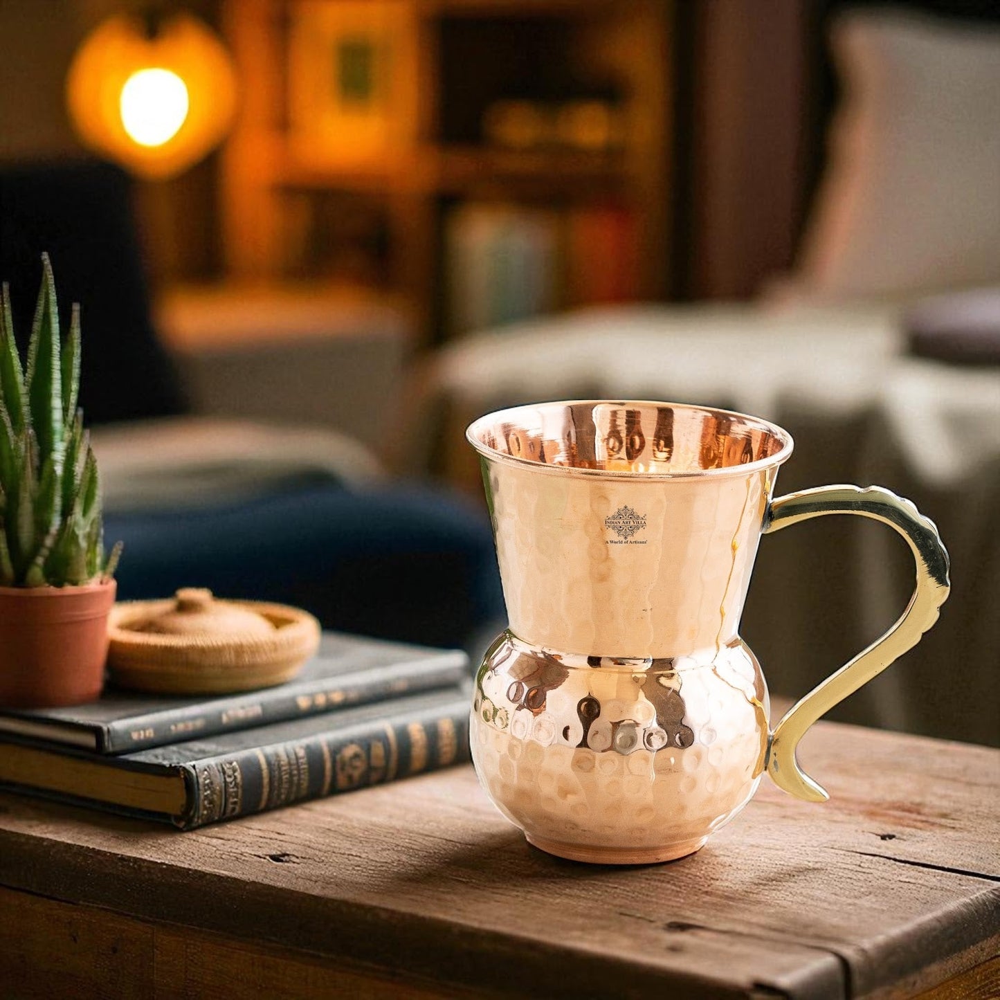 Pure Copper Mathat Shaped Hammered Design Moscow Mule Beer Mug Cup